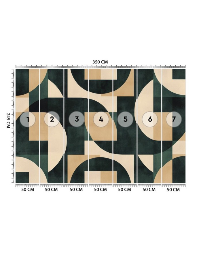 Wall mural for bedroom - Retro abstract mosaic | FEEBY