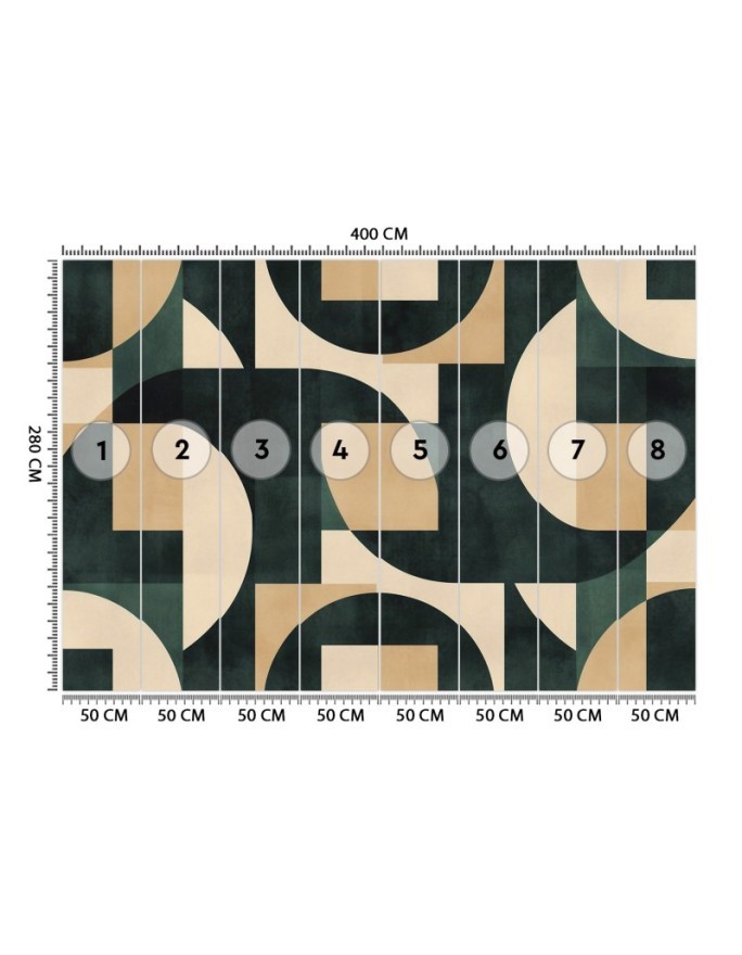 Wall mural for bedroom - Retro abstract mosaic | FEEBY