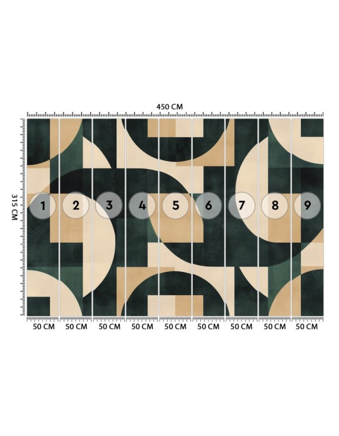 Wall mural for bedroom - Retro abstract mosaic | FEEBY