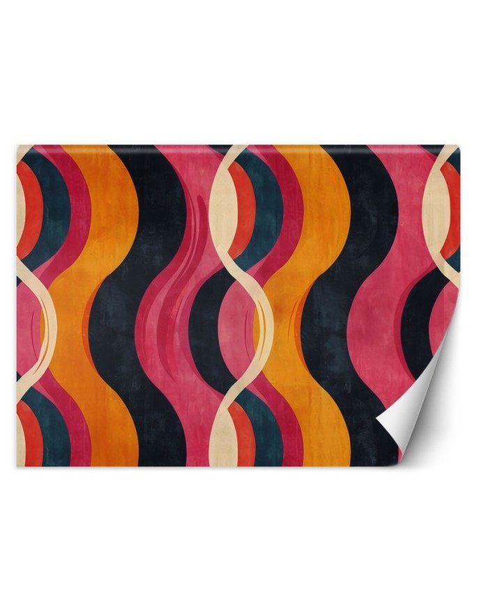 Modern wall mural - Waves Abstract Retro | FEEBY