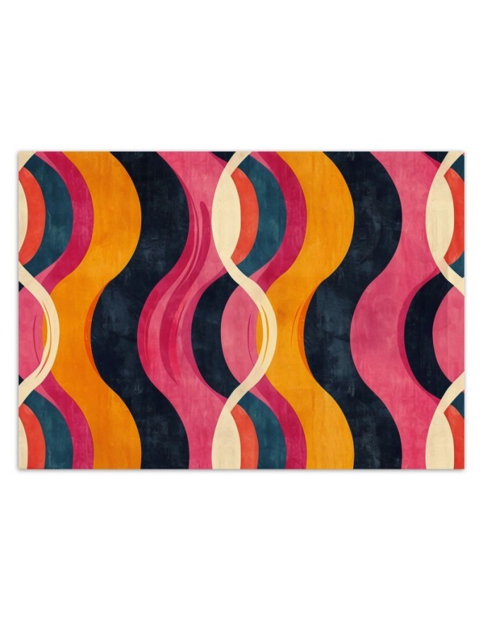 Modern wall mural - Waves Abstract Retro | FEEBY