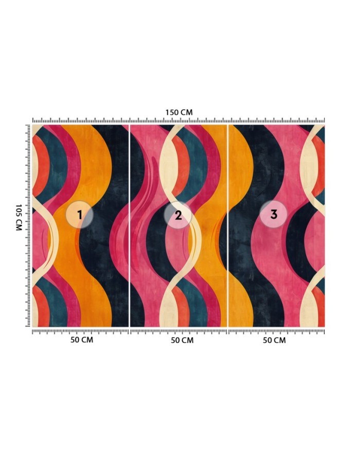 Modern wall mural - Waves Abstract Retro | FEEBY