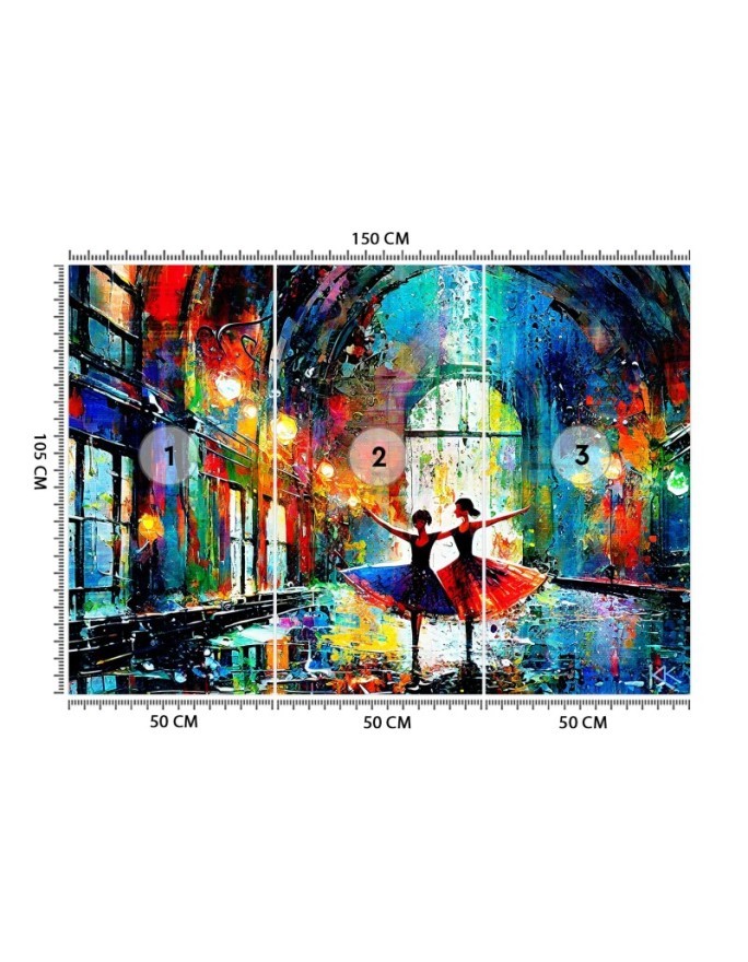 Modern wall mural - Dancing Ballerinas Abstract | FEEBY