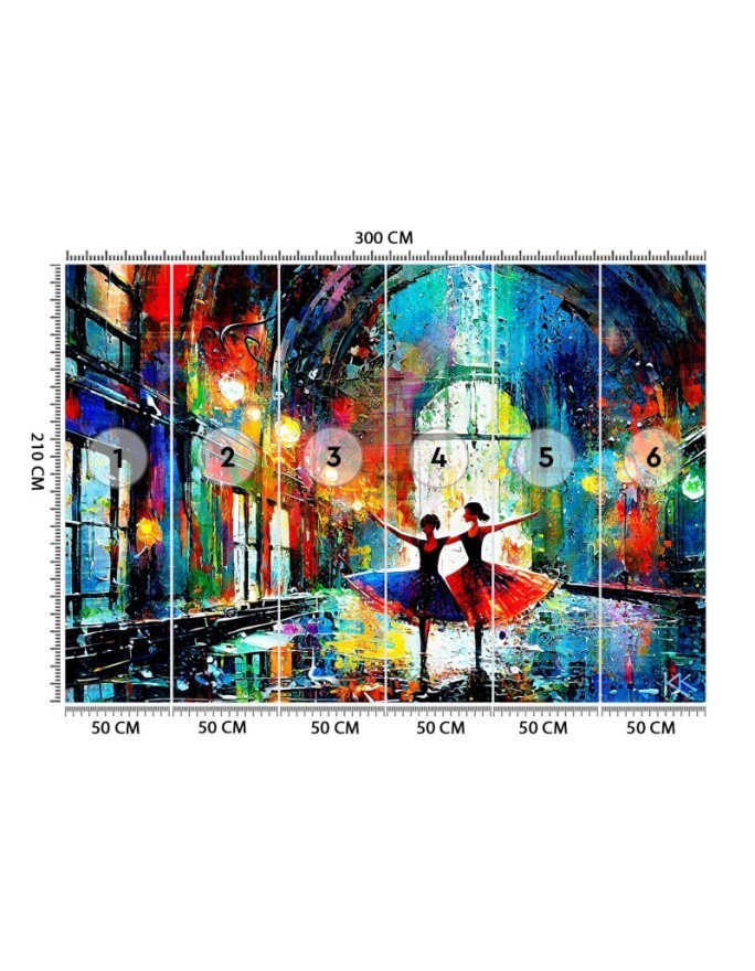 Modern wall mural - Dancing Ballerinas Abstract | FEEBY