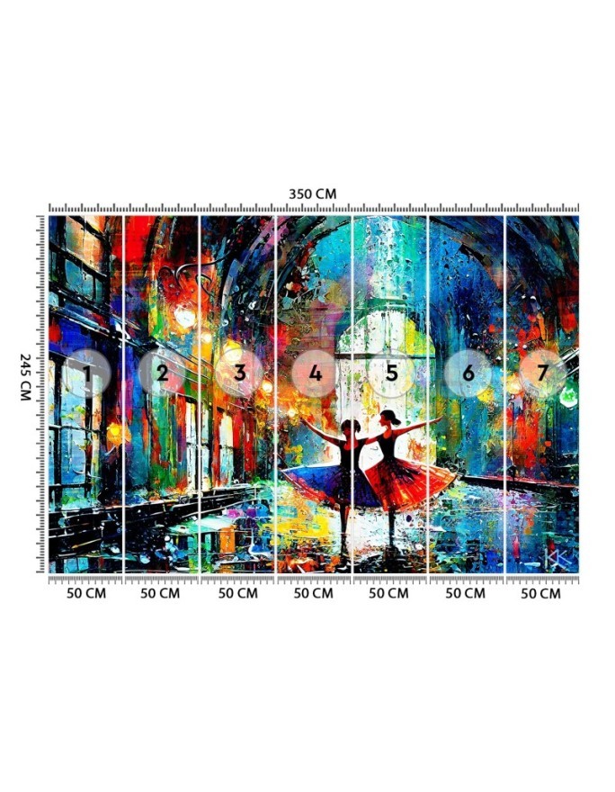 Modern wall mural - Dancing Ballerinas Abstract | FEEBY