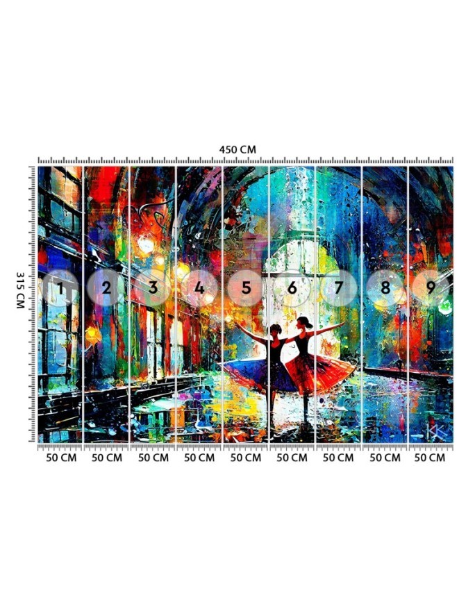 Modern wall mural - Dancing Ballerinas Abstract | FEEBY