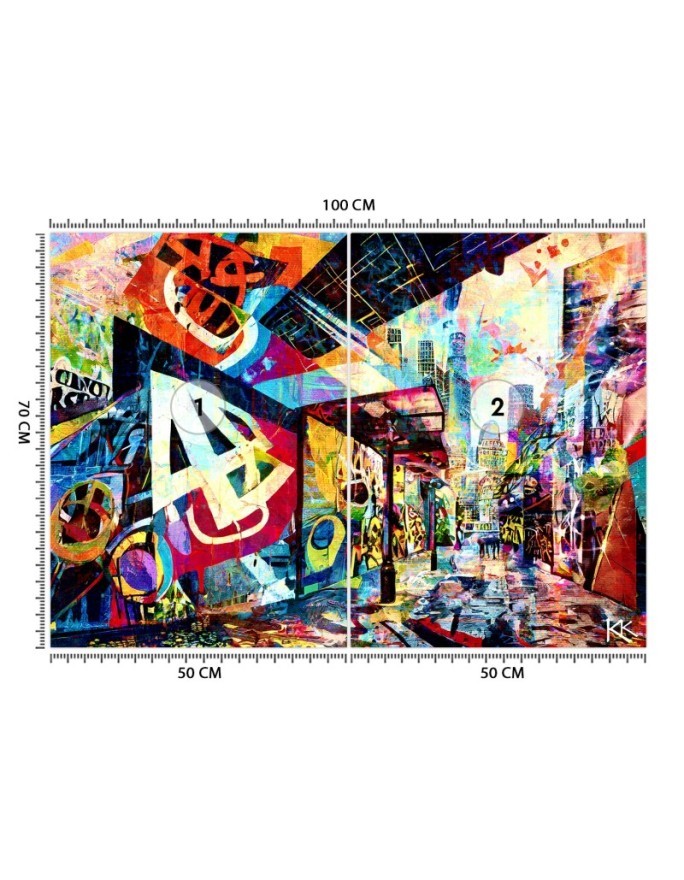 Modern wall mural - Colorful city | FEEBY