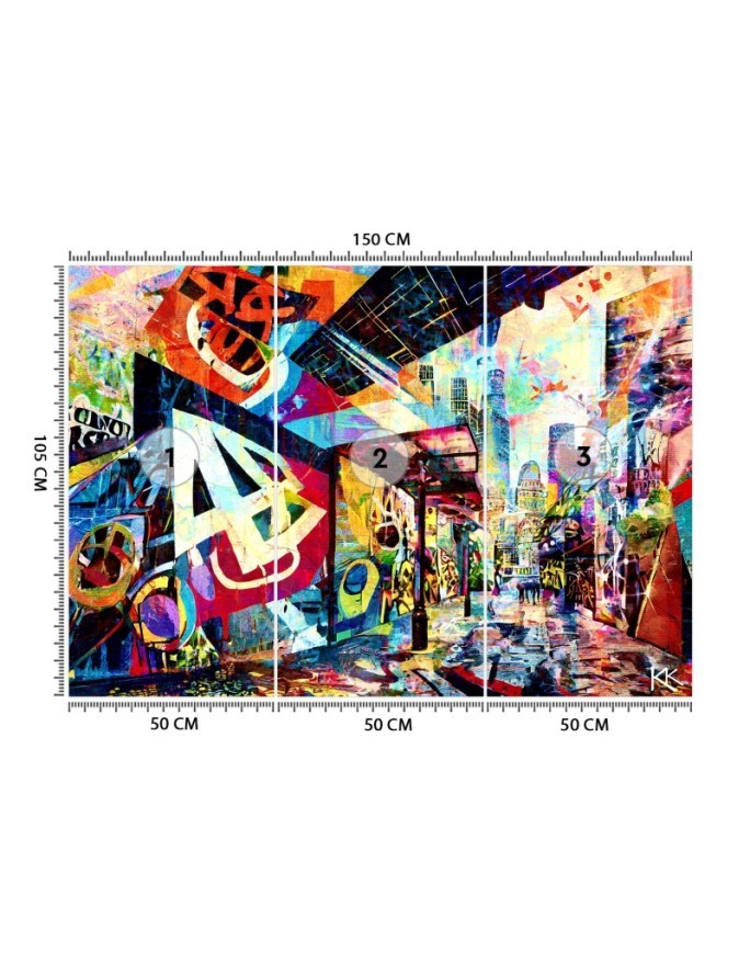 Modern wall mural - Colorful city | FEEBY