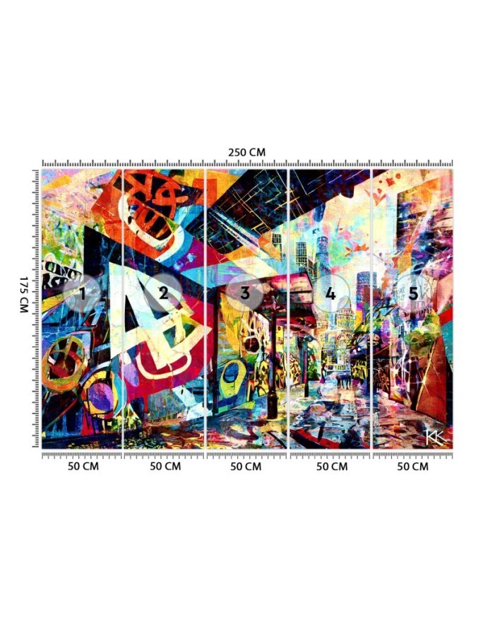 Modern wall mural - Colorful city | FEEBY