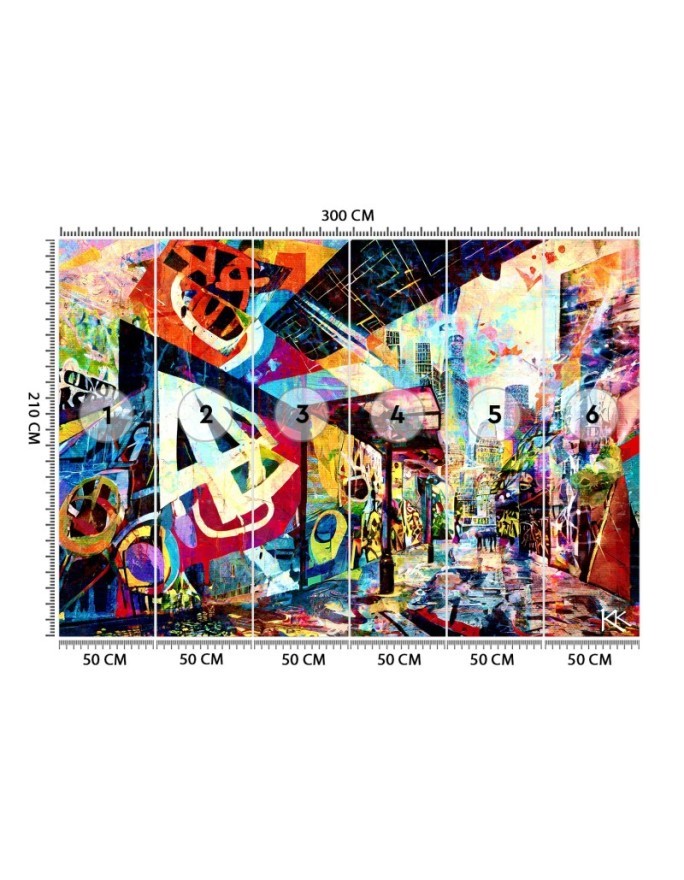 Modern wall mural - Colorful city | FEEBY