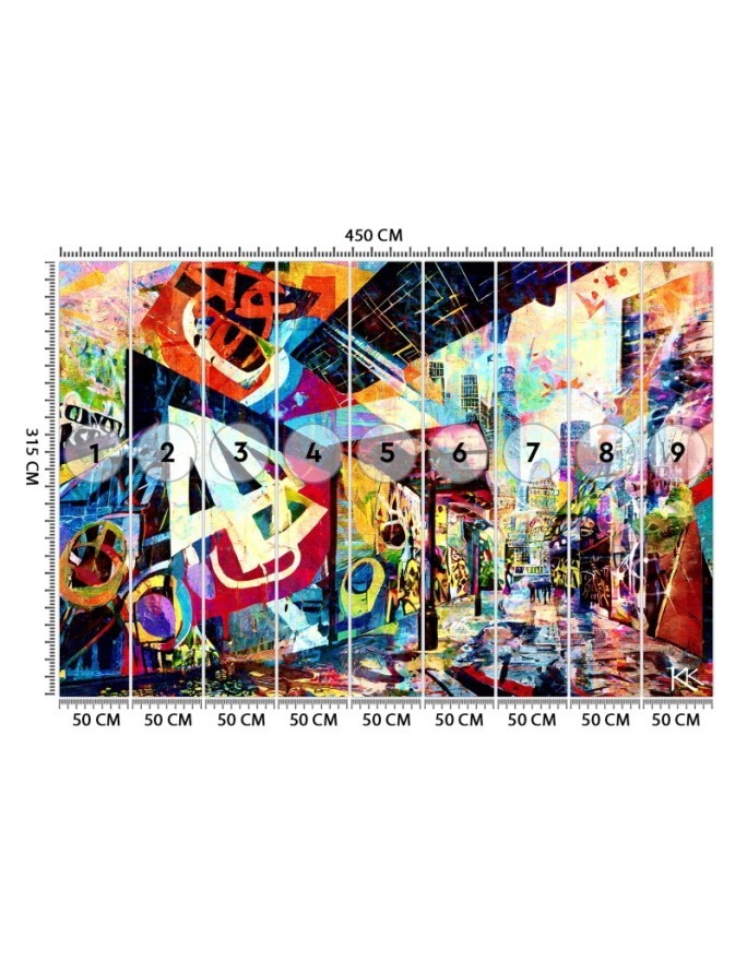 Modern wall mural - Colorful city | FEEBY