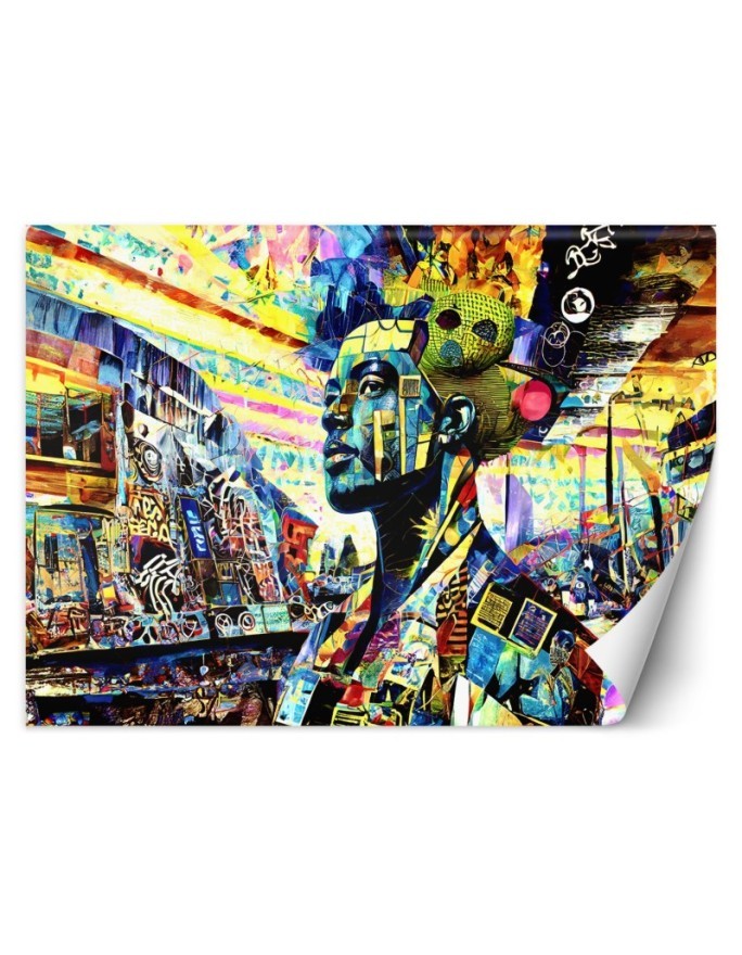 Unique wall mural - Colorful Woman Abstraction | FEEBY