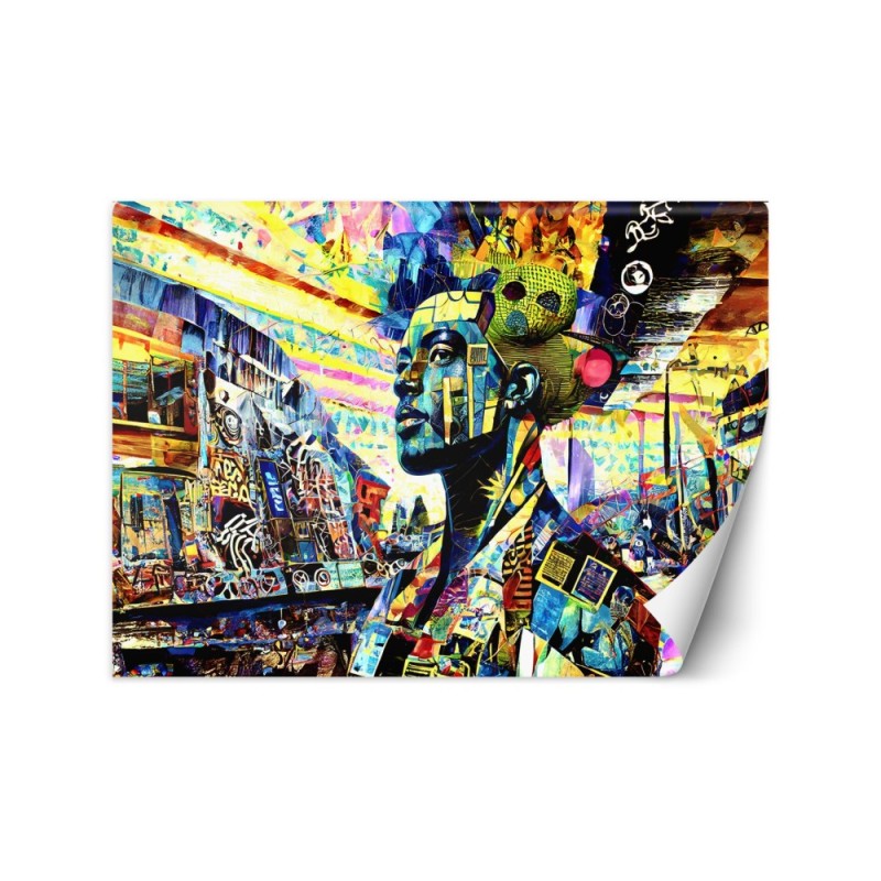 Unique wall mural - Colorful Woman Abstraction | FEEBY