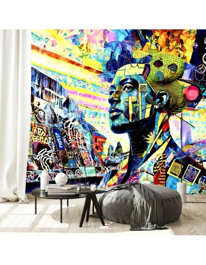 Unique wall mural - Colorful Woman Abstraction | FEEBY