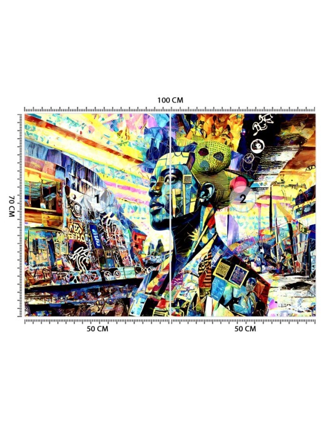 Unique wall mural - Colorful Woman Abstraction | FEEBY
