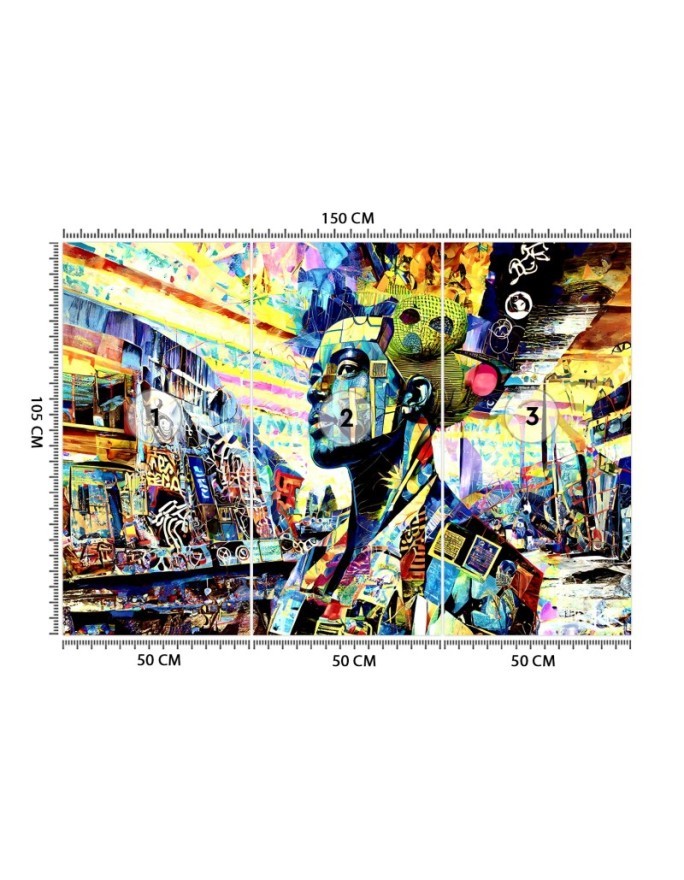 Unique wall mural - Colorful Woman Abstraction | FEEBY