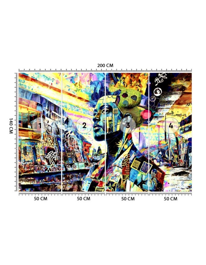 Unique wall mural - Colorful Woman Abstraction | FEEBY