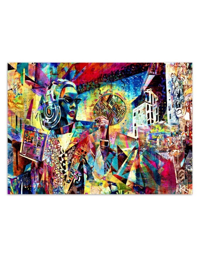 Modern wallpaper - Woman Abstraction Colorful | FEEBY