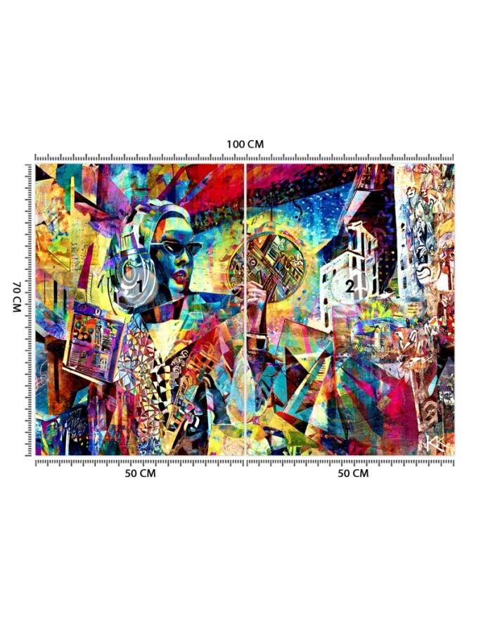 Modern wallpaper - Woman Abstraction Colorful | FEEBY