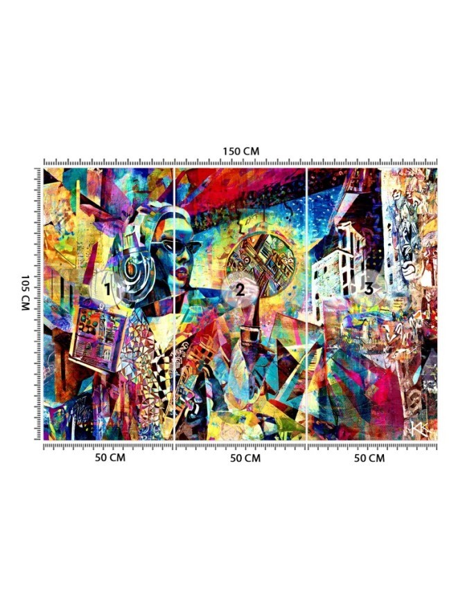 Modern wallpaper - Woman Abstraction Colorful | FEEBY