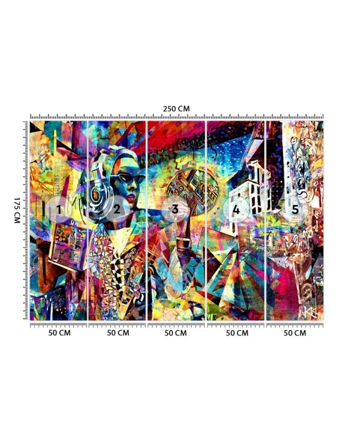 Modern wallpaper - Woman Abstraction Colorful | FEEBY
