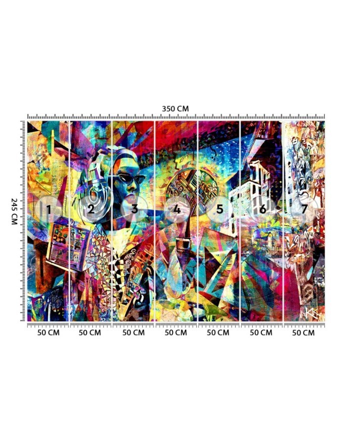 Modern wallpaper - Woman Abstraction Colorful | FEEBY