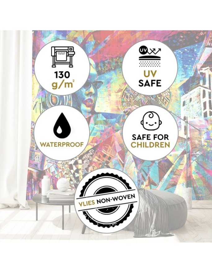 Modern wallpaper - Woman Abstraction Colorful | FEEBY