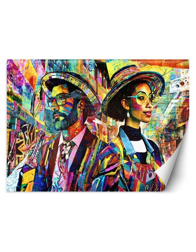 Wall mural for living room - Female and Male Abstraction | FEEBY