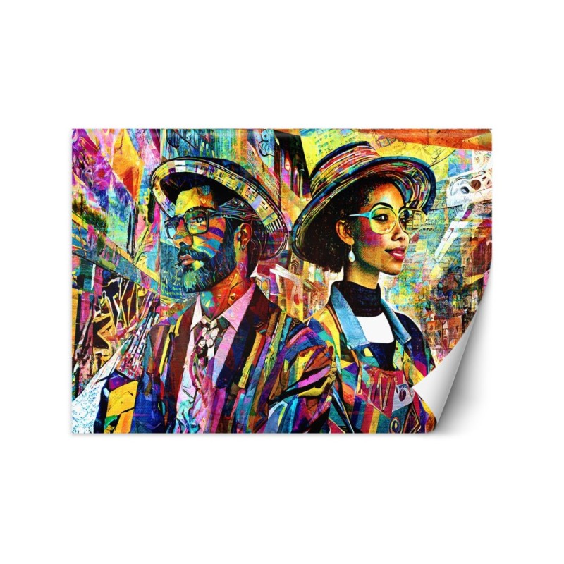 Wall mural for living room - Female and Male Abstraction | FEEBY