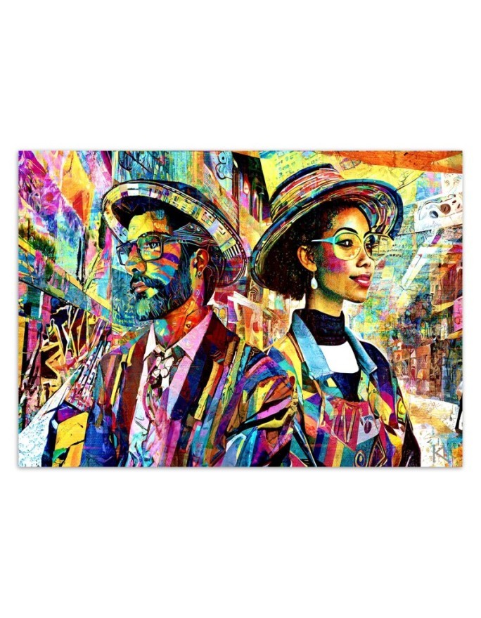 Wall mural for living room - Female and Male Abstraction | FEEBY
