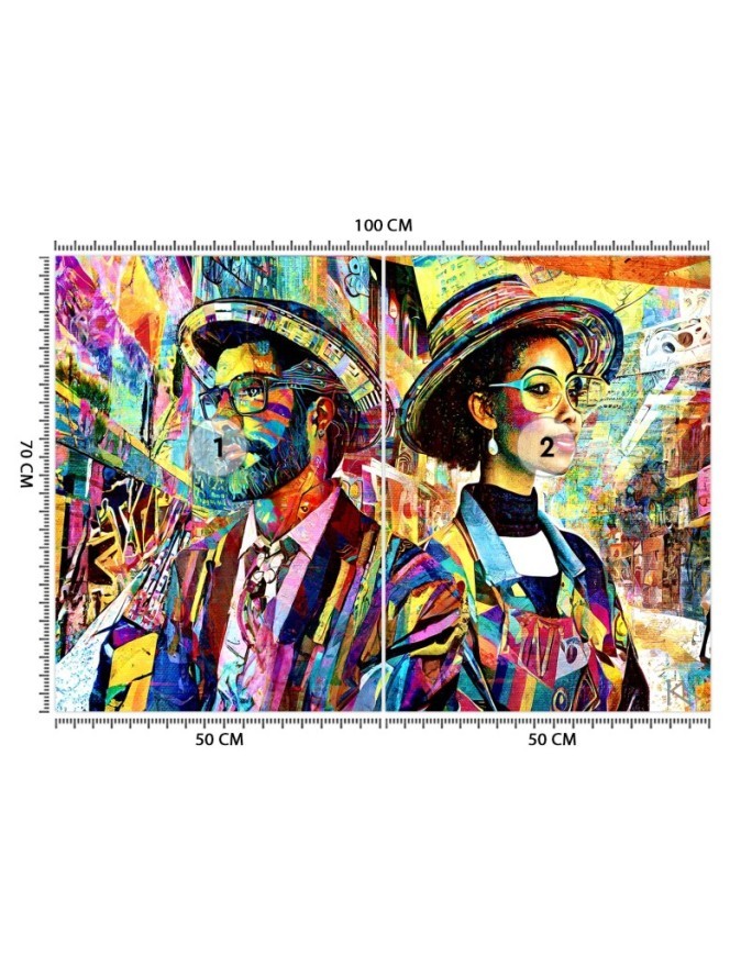 Wall mural for living room - Female and Male Abstraction | FEEBY