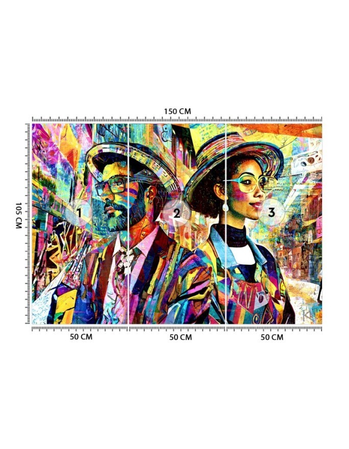 Wall mural for living room - Female and Male Abstraction | FEEBY