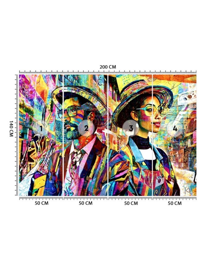 Wall mural for living room - Female and Male Abstraction | FEEBY