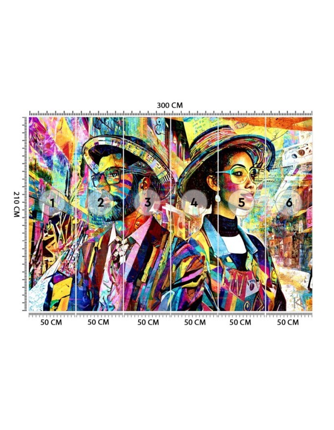 Wall mural for living room - Female and Male Abstraction | FEEBY