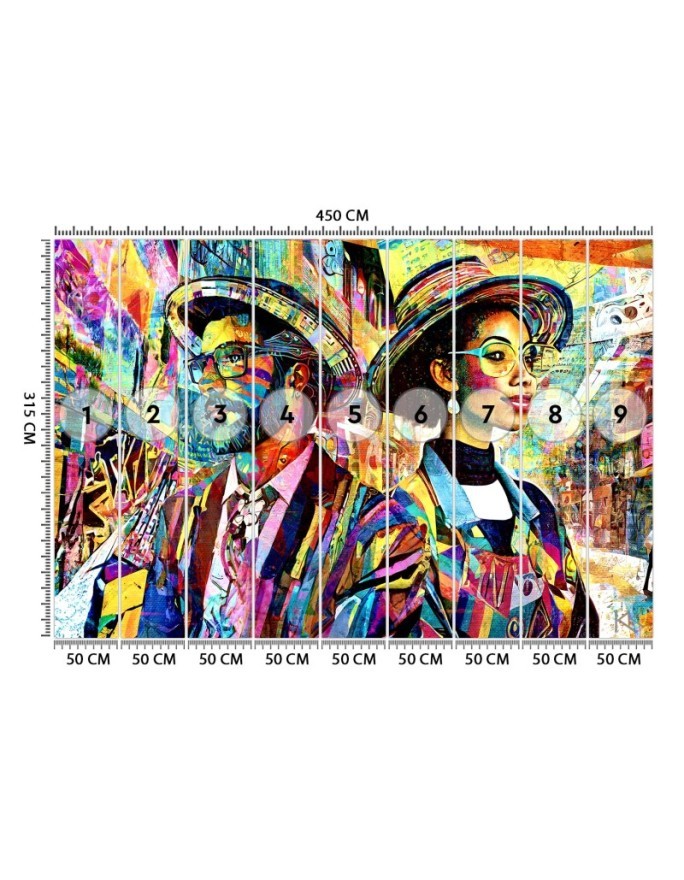 Wall mural for living room - Female and Male Abstraction | FEEBY