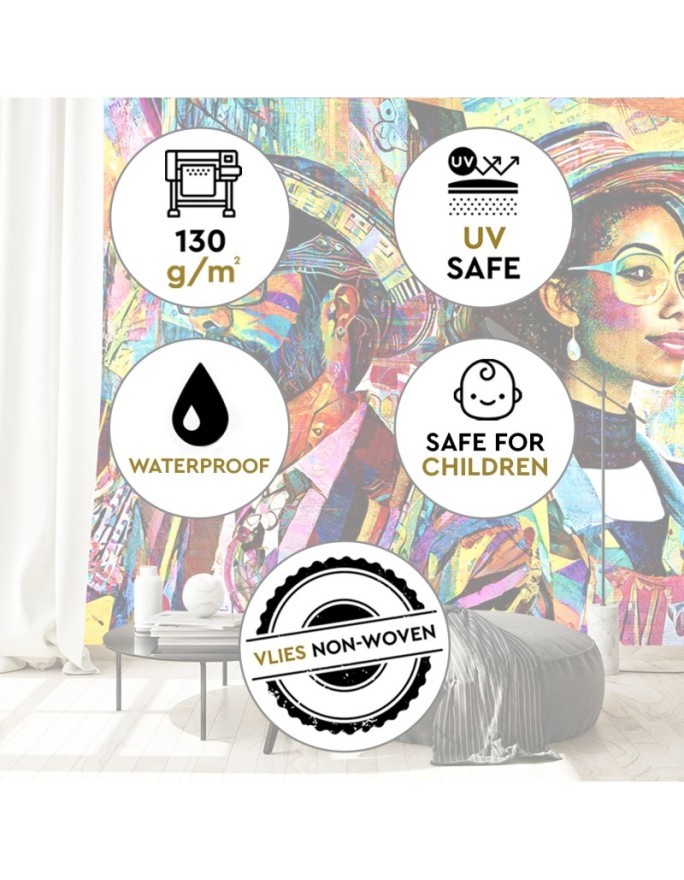 Wall mural for living room - Female and Male Abstraction | FEEBY