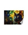 Wall mural for bedroom - Black Cat Abstraction | FEEBY
