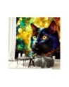 Wall mural for bedroom - Black Cat Abstraction | FEEBY