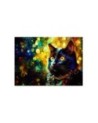 Wall mural for bedroom - Black Cat Abstraction | FEEBY