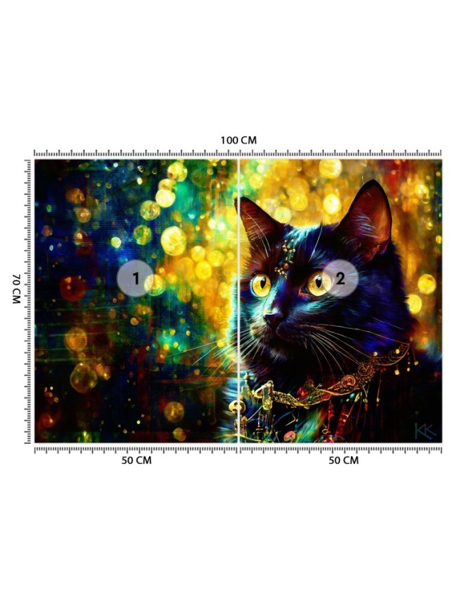 Wall mural for bedroom - Black Cat Abstraction | FEEBY