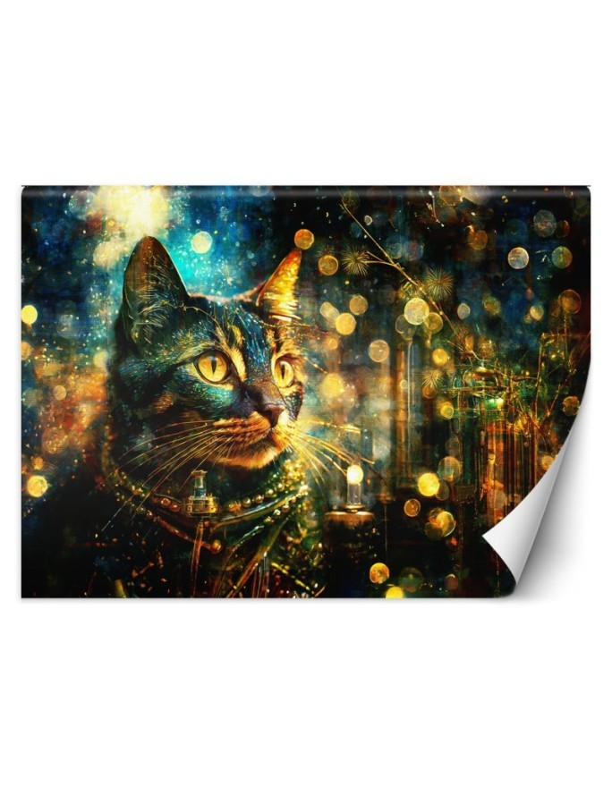 Wallpaper - Cat on abstract background | FEEBY