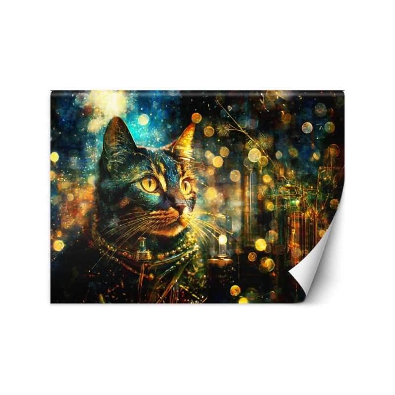 Wallpaper - Cat on abstract background | FEEBY