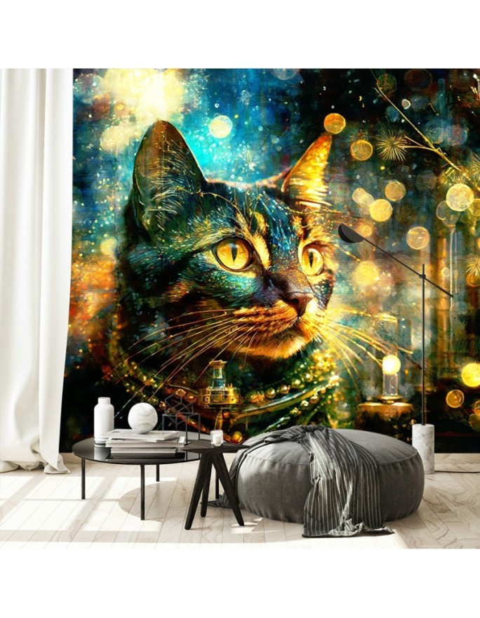 Wallpaper - Cat on abstract background | FEEBY
