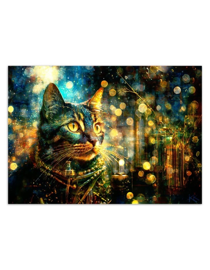 Wallpaper - Cat on abstract background | FEEBY