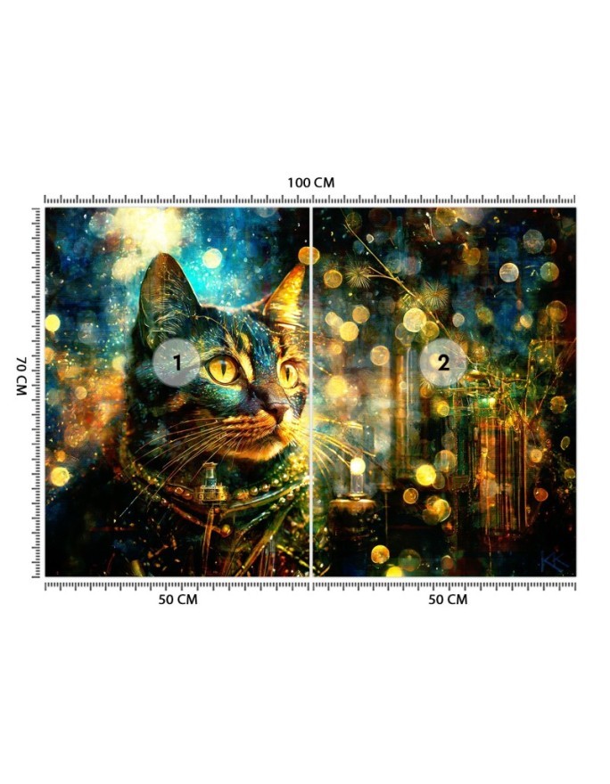 Wallpaper - Cat on abstract background | FEEBY