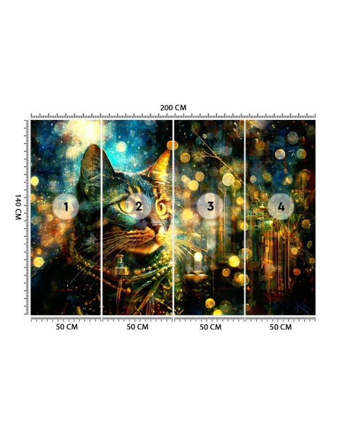 Wallpaper - Cat on abstract background | FEEBY
