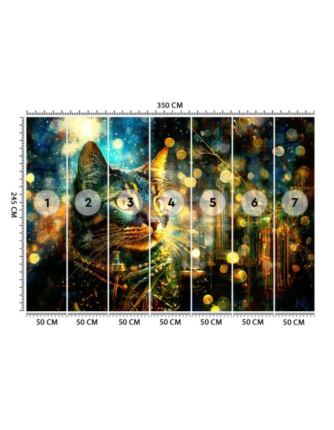 Wallpaper - Cat on abstract background | FEEBY
