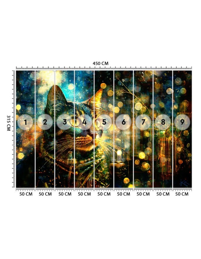 Wallpaper - Cat on abstract background | FEEBY