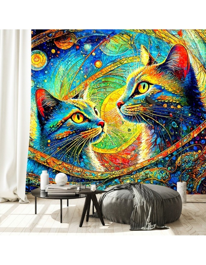 Modern wall mural - Abstract Cats | FEEBY