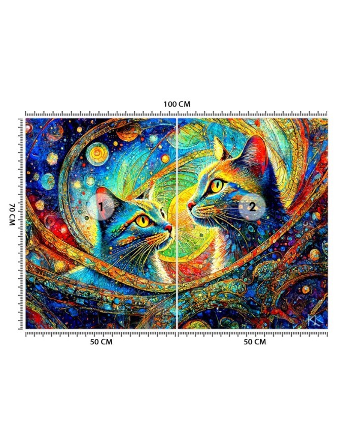 Modern wall mural - Abstract Cats | FEEBY